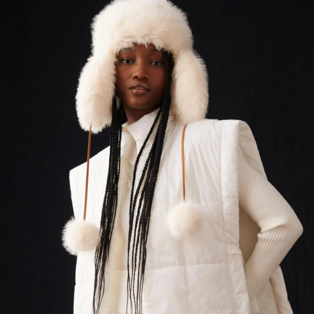 Anthropologie Maeve oversized trapper hat white new without tags